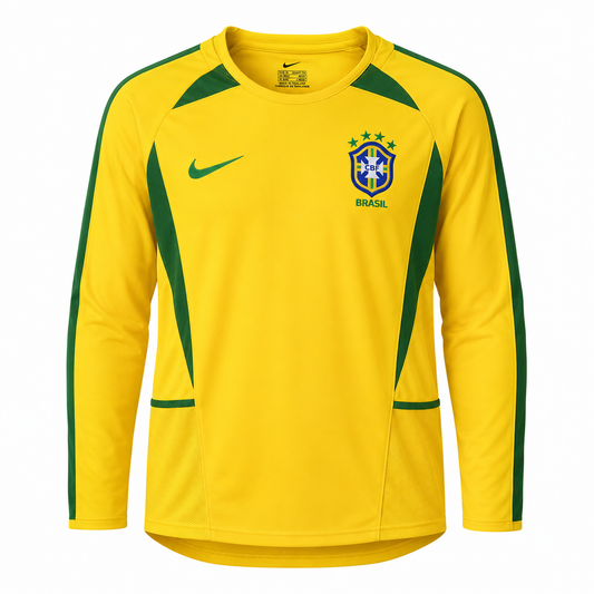 Camiseta selección Brasil local Mundial 2002 - frontal