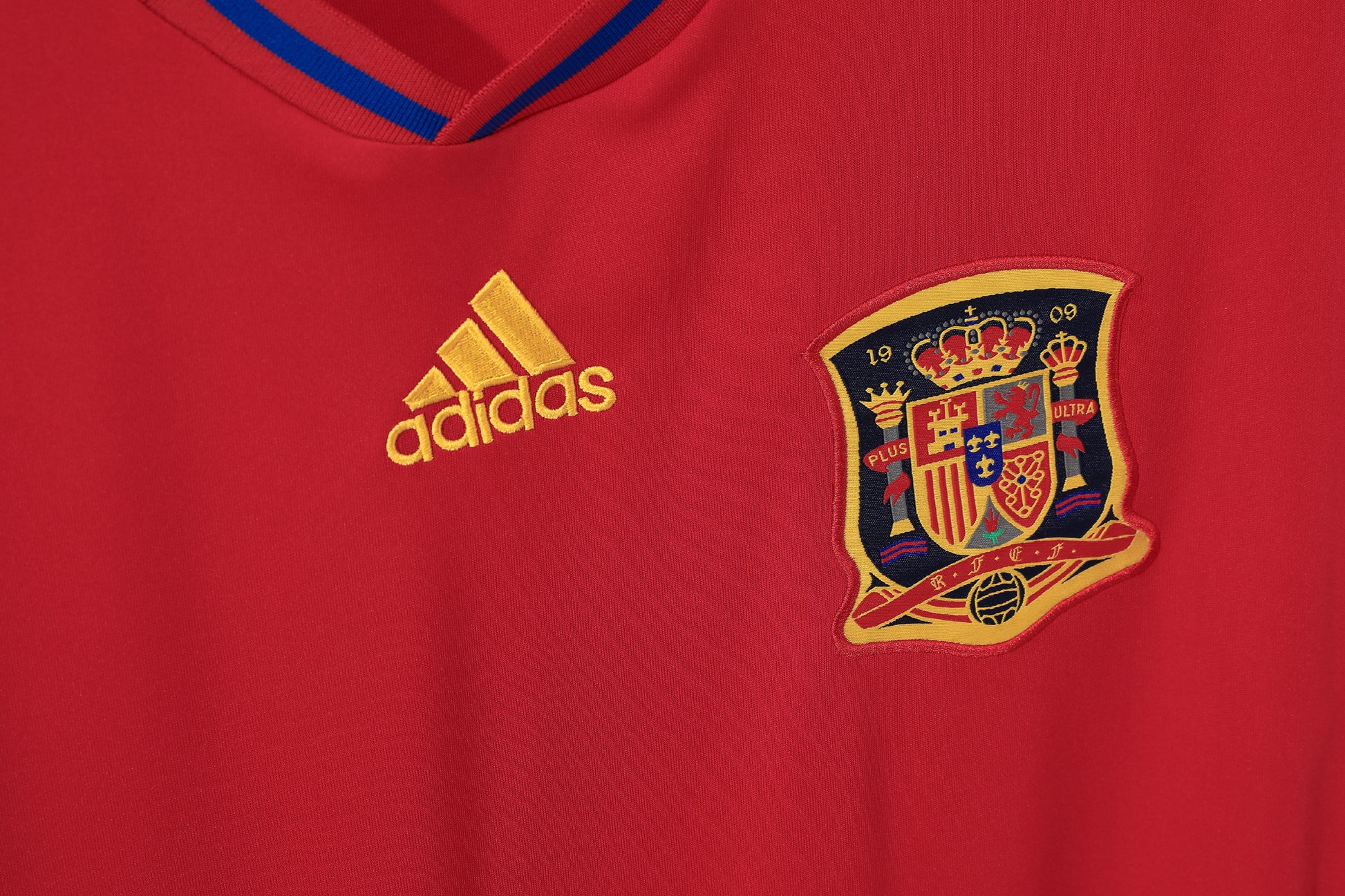 Camiseta selección España local Mundial 2010 - detalle del escudo