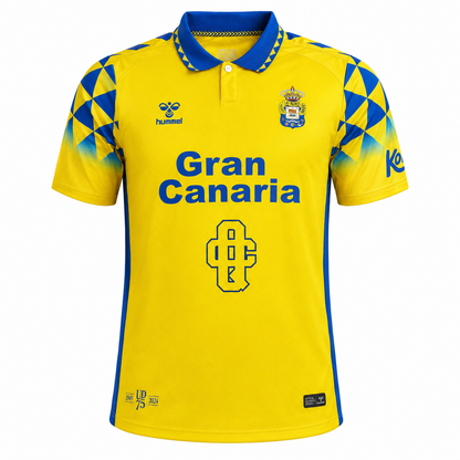 Camiseta UD Las Palmas Quevedo «BUENAS NOCHES» - frontal amarilla