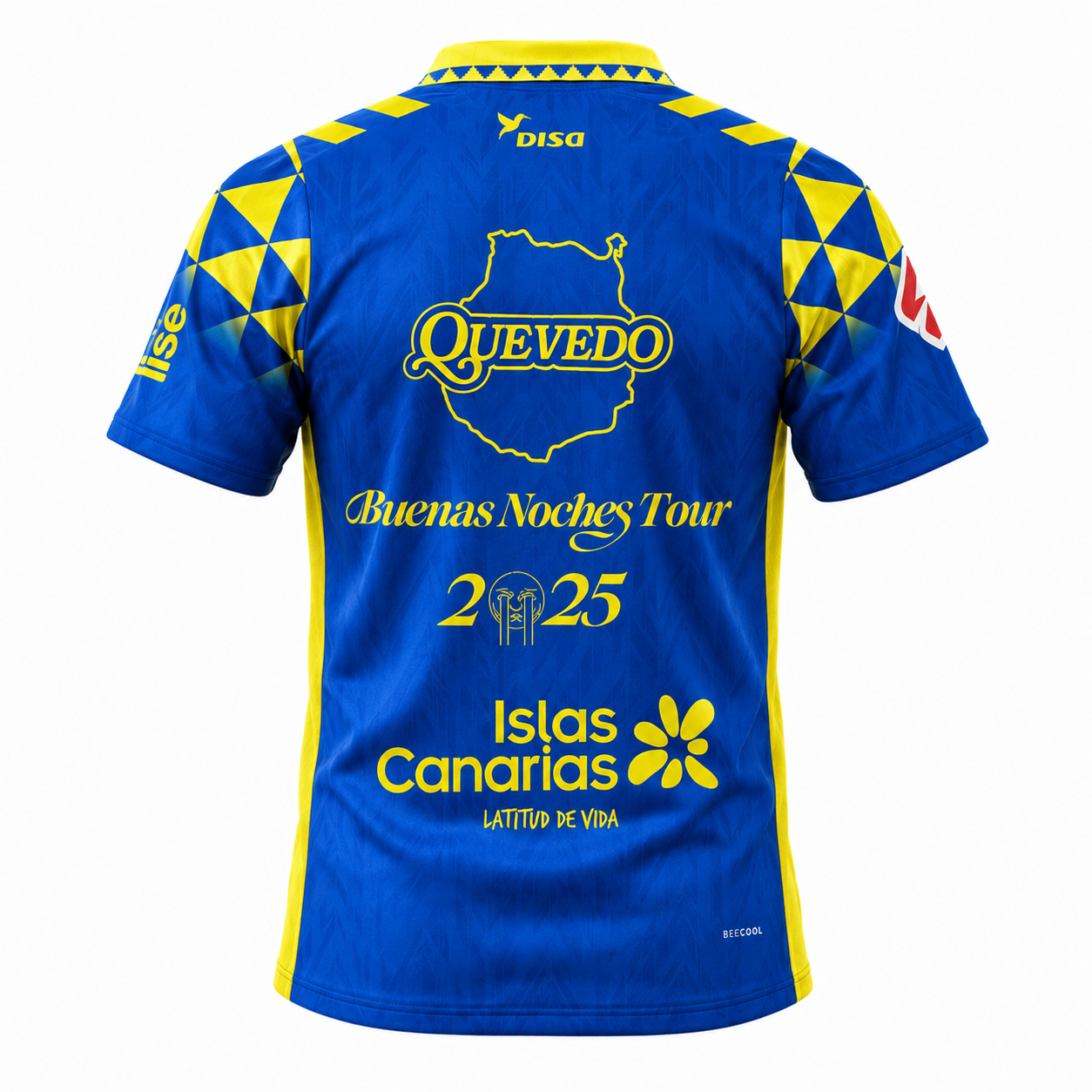 Camiseta UD Las Palmas Quevedo «BUENAS NOCHES» - parte trasera azul